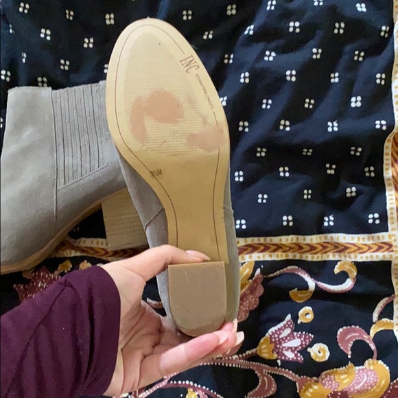 Taupe gray boots with small heel suede 9 1/2 - Picture 4 of 16